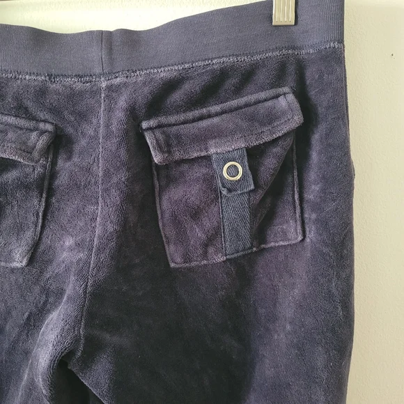Juicy Couture Y2K Velour Flare Pant Front And Back Pockets Small Purple Gold Vtg - Picture 5 of 9